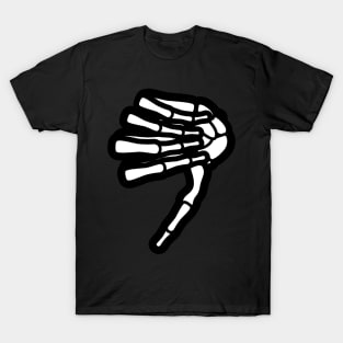 Skeleton Hand Thumbs Down Sign T-Shirt